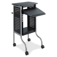 Safco Scoot Presentation Cart - 4 Casters - Steel Frame - Black - 1 Each