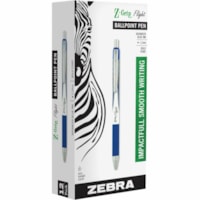 Stylo à bille Z-Grip Zebra - 1,2 mm (0,05 po) Gras Pointe de stylo - Rétractable - Ink Bleu - 1 Emballage