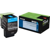 Lexmark Unison 801XC Toner Cartridge - Laser - Extra High Yield - 4000 Pages - Cyan - 1 Each