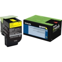 Lexmark - Cartouche toner Unison 801HY D'origine Élevé Rendement Laser - Jaune - 1 chaque - Laser - Rendement Élevé - 1 Unité