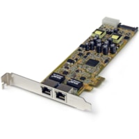 Carte Ethernet gigabitPC - 10/100/1000Base-T - Carte Enfichable StarTech.com - PCI Express - Realtek RTL8111E - 2 Port(s) - 2 x Réseasu (RJ-45) - Paire torsadée - Hauteur totale - 10/100/1000Base-T - Carte Enfichable