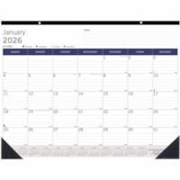 Blueline DuraGlobe Monthly Desk Pad Calendar, 22"x 17" , English - Julian Dates - Monthly - 12 Month - January 2025 to December 2025 - 1 Month Single Page Layout - 17" (431.80 mm) x 22" (558.80 mm) Sheet Size - Desk Pad - Chipboard, Paper - Reference Calendar, Eco-friendly, Notepad, Reinforced - 1 E