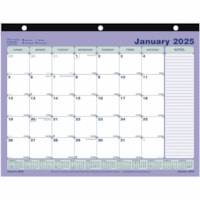 Brownline Monthly Desk Pad/Wall Calendar, 11"x 8-1/2" , English - Julian Dates - Monthly - 12 Month - January 2025 - December 2025 - 1 Month Single Page Layout - 11" (279.40 mm) x 8 1/2" (215.90 mm) Sheet Size - Desk Pad - White - Chipboard - Reinforced, Notepad, Reference Calendar, Tear-off, Perfor