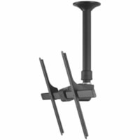 Atdec ceiling mount for large display, short pole - Loads up to 143lb - Back - Universal VESA up to 800x500 - Upgradeable - 360° display rotation - Adjustable drop length 21.6in to 35.4in - Quick display release, 30° tilt, pan, landscape/portrait - Advanced cable management - All mounting ha