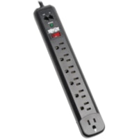 Tripp Lite by Eaton Protect It! TLP76RBTEL 7 Outlets Surge Suppressor - 7 x NEMA 5-15R - 1.80 kVA - 1080 J - 120 V AC Input - 36 kA - 6 ft (1.83 m)