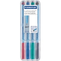 Lumocolor Overhead Transparency Marker - 1 mm (0.04") Medium Marker Point - Black, Blue, Green, Red Ink - Water Based - Polypropylene Barrel - 4 / Pack