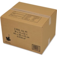 Crownhill Shipping Box - External Dimensions: 15" (381 mm) Width x 12.5" (317.50 mm) Depth x 18" (457.20 mm) Height - 14.96 gal (56633.69 mL) - Kraft - Brown - For CD/DVD, Tool, Book - Recycled - 10 / Pack