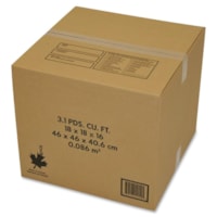 Crownhill Shipping Box - External Dimensions: 18" (457.20 mm) Width x 16" (406.40 mm) Depth x 18" (457.20 mm) Height - 23.19 gal (87782.22 mL) - Kraft - Brown - For Printer - Recycled - 10 / Pack