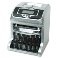 Royal Sovereign Two-Row Digital Coin Sorter - 180 coins/min bills/min - Silver