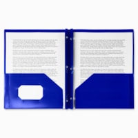 Winnable Letter Fastener Folder - 8 1/2" (215.90 mm) x 11 1/2" (292.10 mm) - 3 Fastener(s) - 2 Internal Pocket(s) - Poly - Dark Blue - 1 Each