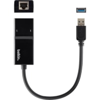 Belkin - Carte Ethernet gigabit B2B048 - USB 3.0 - 1 Gbit/s Taux de transfert des données - 1 Port(s) - 1 x Réseasu (RJ-45) - Paire torsadée - 10/100/1000Base-T