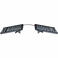 Kinesis Freestyle2 Keyboard for PC (9" Cable) with V3 Accessory Installed - Cable Connectivity - USB Interface - Calculator, Copy, Cut, Forward, Internet, Mute, Paste, Undo, Volume Control Hot Key(s) - Windows, Linux - English, French - Computer - PC - Membrane/Rubber Dome Keyswitch - Black