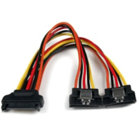 Star Tech.com 6in Latching SATA Power Y Splitter Cable Adapter - M/F - Add an extra SATA power outlet to your PC Power Supply - sata power splitter - sata power y adapter - sata power cable splitter -sata power y cable