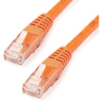 StarTech.com 25ft CAT6 Ethernet Cable - Orange Molded Gigabit - 100W PoE UTP 650MHz - Category 6 Patch Cord UL Certified Wiring/TIA - 25ft Orange CAT6 Ethernet cable delivers Multi Gigabit 1/2.5/5Gbps & 10Gbps up to 160ft - 650MHz - Fluke tested to ANSI/TIA-568-2.D Category 6 - 24 AWG stranded 100% 