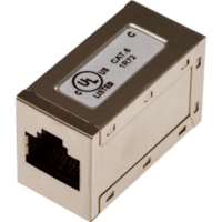 AXIS Network Cable Coupler Indoor - 1 x RJ-45 Network Female - 1 x RJ-45 Network Female - Gold Contact - White, Brushed Steel - 1