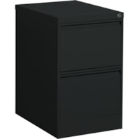 Global MVL25251 File Cabinet - 2-Drawer - 18.2" Width x 25" Depth x 29" Height - 2 x Drawer(s) for File - Legal - Vertical - Lockable - Black - Metal