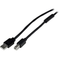 StarTech.com 20m / 65 ft Active USB 2.0 A to B Cable - M/M - Extend the distance between your USB 2.0 devices by up to 65ft - USB A B Cable - Long USB Cable - 20m USB Cable - 65 ft USB 2.0 Active Cable - 20 m USB Printer Cable - 20 meter Active USB 2.0 Cable - 1x USB 'A' (M), 1x USB 'B' (M) - Black