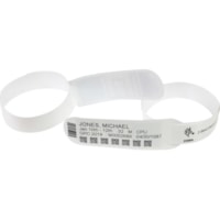 Zebra Z-Band UltraSoft Wristband Cartridge Kit (White) - 1" (25.40 mm) Width x 11" (279.40 mm) Length - Permanent Adhesive - Rectangle - Direct Thermal - White - Polypropylene, Vinyl, Synthetic - 175 / Roll - 175 / Cartridge - 1050 Total Label(s) - Latex-free, Flexible, Tamper Evident, Adhesive Clos