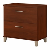 Bush Somerset 2 Drawer Lateral File Cabinet - x 30" (762 mm) x 17" (431.80 mm) x 29" (736.60 mm) - 2 x File Drawer(s) - Material: Wood - Finish: Hansen Cherry - Interlocking, File Drawer, Tapered Feet - For File Folder, Document, Office, Home