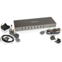 IOGEAR 8-Port Dual Link DVI KVMP with VGA Support - 8 Computer(s) - 1 Local User(s) - 2560 x 1600 - 10 x USB - 9 x DVI - 1 x VGA