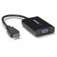 StarTech.com HDMI to VGA Adapter - With Audio - 1080p - 1920 x 1080 - Black - HDMI Converter - VGA to HDMI Monitor Adapter - Convert an HDMI video signal to VGA, with discrete audio output - hdmi to vga and audio converter - hdmi to vga adapter with audio - hdmi to vga with audio - hdmi to vga conve