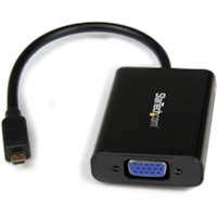 StarTech.com Micro HDMIÂ® to VGA Adapter Converter with Audio for Smartphones / Ultrabooks / Tablets - 1920x1080 - Convert a Micro HDMI video signal to VGA, with discrete audio output - micro hdmi to vga adapter - micro hdmi to vga converter - micro hdmi male to vga female -micro hdmi to vga and