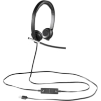 Logitech USB Headset Stereo H650e - Stereo - USB - Wired - 50 Hz to 10 kHz - Over-the-head - Binaural - Supra-aural - Noise Cancelling, Bi-directional Microphone