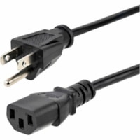 StarTech.com 10ft (3m) Computer Power Cord, NEMA 5-15P to C13, 10A 125V, 18AWG, Black Replacement AC PC Power Cord, TV/Monitor Power Cable - 10ft (3m) 18AWG flexible computer power cord w/ NEMA 5-15P and IEC 60320 C13 connectors; Rated for 125V 10A; UL listed (UL62/UL817); Fully molded ends; 100% Co