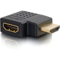 C2G Right Angle HDMI Adapter - Right Exit - 1 x HDMI Digital Audio/Video Female - 1 x HDMI Digital Audio/Video Male - Gold Connector - Black