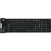 Adesso Antimicrobial Waterproof Flex Keyboard (Compact Size) - Cable Connectivity - USB Interface - 108 Key(s) - Home Page, Email, My Computer, My Favorites, Volume Up, Volume Down, Mute, Previous Track, Next Track, Play/Pause, Stop, ... Hot Key(s) - English (US) - Computer - PC, Windows - Industria