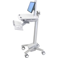 Ergotron StyleView Cart with LCD Pivot - 35 lb (15875.73 g) Capacity - 4 Casters - Steel, Plastic, Zinc Plated Steel - 50.5" (1282.70 mm) Height - Gray, White, Polished Aluminum