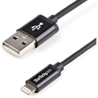 StarTech.com 1m (3ft) Black AppleÂ® 8-pin Lightning Connector to USB Cable for iPhone / iPod / iPad - Charge and Sync your newer generation Apple® Lightning-equipped devices - Lightning Cable - iPhone 5 Cable - Lightning to USB Cable - Black Lightning Cable for iPhone iPod iPad - 8 pin Light