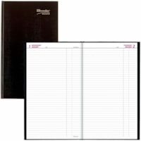 Brownline® Traditional Daily Hard Cover Bound Journal 13-3/8" x 7-7/8" Black English - Julian Dates - Daily - January 2025 to December 2025 - 1 Day Single Page Layout - 7 7/8" (200.03 mm) x 13 3/8" (339.73 mm) Sheet Size - Perfect - Black - Hard Cover, Tear-off, Cash Record Section, Perpetual Ca