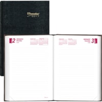 Brownline Untimed Daily Planner - Julian Dates - Daily - January 2022 to December 2022 - 1 Day Single Page Layout - 5" (127 mm) x 7 1/2" (190.50 mm) Sheet Size - Black - Compact, Reference Calendar, Tear-off, Hard Cover - 1 Each