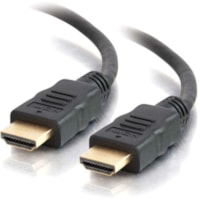 Câble audiovisuel 1.6 pi HDMI C2G - 1.6 pi HDMI Câble audiovisuel pour Périphérique audio/vidéo, Home Cinéma, Chromebook - 10.2 Gbit/s - Supports up to 4096 x 2160 - Blindé - Doré Connecteur plaqué - 30 AWG - Noir