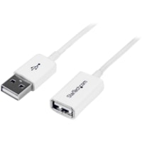 Câble de transfert de données 3,3 pi (1 m) USB - 1 chaque StarTech.com - 3,3 pi (1 m) USB Câble de transfert de données pour Dispositif périphérique - 480 Mbit/s - Rallonge - Blindé - 24/28 AWG - Blanc - 1 chaque