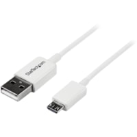 StarTech.com 1m White Micro USB Cable - A to Micro B - Charge or sync your Micro USB devices, with this high-quality white USB 2.0 replacement cable - 1m USB to Micro USB Cable Cord- USB A to Micro B Cable - Micro USB Charging Data Cable - White Micro USB Cable - USB 2.0 A-Male to Micro-B Cable - 1 