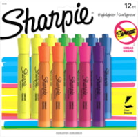 Surligneur Accent Sharpie - Pointe en biseau Pointe de marqueur - Ink Jaune fluorescent, Vert fluorescent, Orange fluorescent, Rose fluorescent, Bleu, Lavande - 12 / Ensemble