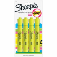 Sharpie Accent Highlighter - Tank - Chisel Marker Point - Fluorescent Yellow Ink - 4 / Pack