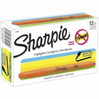 Sharpie Highlighter - Pocket - Chisel Marker Point - Fluorescent Orange Ink - 12 / Dozen