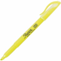 Sharpie Highlighter - Pocket - Chisel Marker Point - Fluorescent Yellow Ink - 1 Dozen