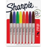 Sharpie Fine Point Permanent Marker - Fine Marker Point - Assorted Ink - Alcohol Based - 8 / Pack