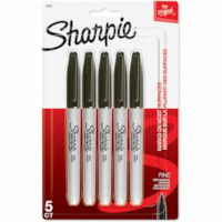 Sharpie Fine Point Permanent Marker - Fine Marker Point - Black Ink - Alcohol Based - 5 / Pack