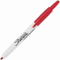 Sharpie Retractable Fine Point Permanent Marker - Fine Marker Point - Retractable - Red Ink - 1 Dozen