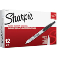 Sharpie Retractable Ultra Fine Point Permanent Marker - Ultra Fine Marker Point - Retractable - Black Ink - 1 Dozen