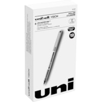 uniball(tm) Vision Rollerball Pens - 0.7 mm (0.03") Fine Pen Point - Black Ink - Pigment-based - 1 Dozen