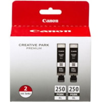 Canon PGI-250XL Original Inkjet Ink Cartridge - Black - 2 Pack - 500 Pages Black (Per Cartridge)