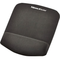 Tapis de souris PlushTouch Fellowes - hauteur de 1 po (25,40 mm) x largeur de 7,25 po (184,15 mm) x profondeur de 9,38 po (238,25 mm) Dimension - Graphite - Mousse à mémoire - Résistant à l'usure, Résistant aux déchirures - 1 emballage