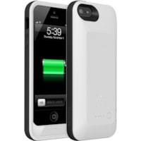 Belkin Grip Power Battery Case for iPhone 5 - For Apple iPhone Smartphone - Textured - Whiteout, Blacktop - Shock Resistant