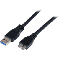 Câble de transfert de données 3,3 pi (1 m) USB/USB Micro-B - 1 chaque StarTech.com - 3,3 pi (1 m) USB/USB Micro-B Câble de transfert de données pour Carte d'acquisition vidéo, Boîtier pour disque dur, PC, Lecteur de Cartes, Boitier de Stockage, Ordinateur Portable - 